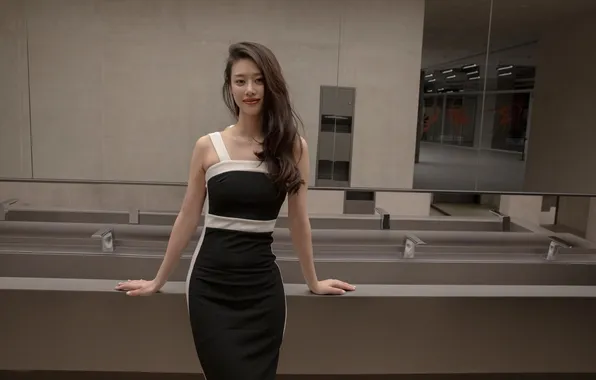 Beautiful, Asian, Model, Smile, Woman, Building, Pretty, Indoor