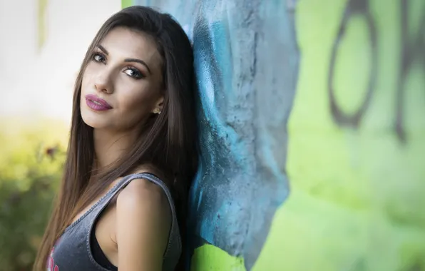 Лето, взгляд, лицо, фон, модель, волосы, Daniela