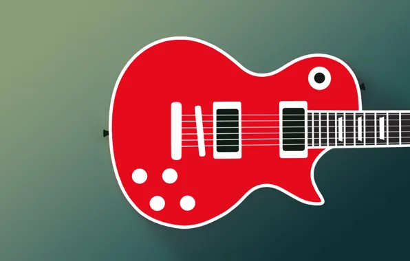 Картинка гитара, Les Paul, Gibson, flat, плоский дизайн