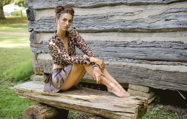 Картинка девушка, скамья, ALEXIA