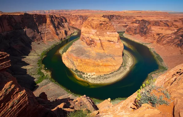 Картинка река, скалы, каньон, Аризона