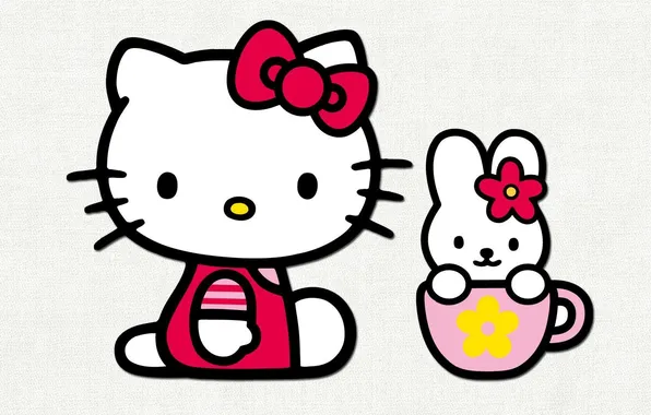 Картинка арт, бантик, hello kitty, кошечка, девочкам