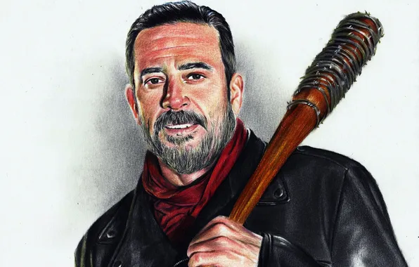 Картинка men, Jeffrey Dean Morgan, artwork, The Walking Dead, baseball bat