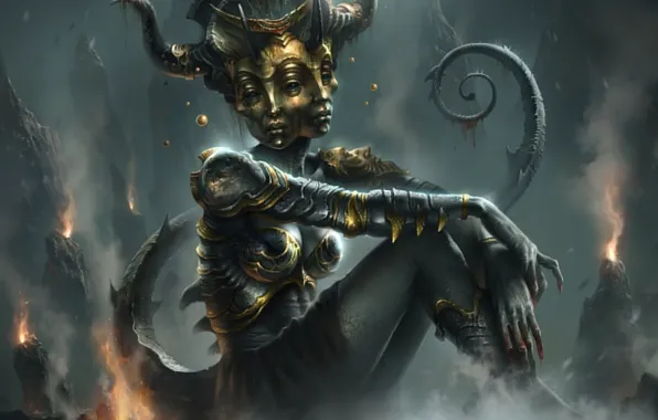 Ноги, тело, маска, underworld, face, god, goddess of pain, Vammatar