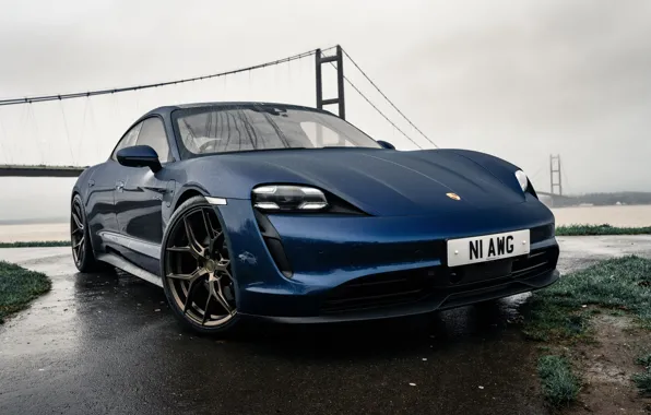 Porsche, Blue, Vossen, Taycan, Porsche Taycan
