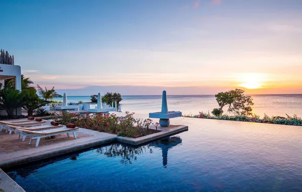 Море, вилла, бассейн, Африка, курорт, Tanzania, Zanzibar, villa Aiyana