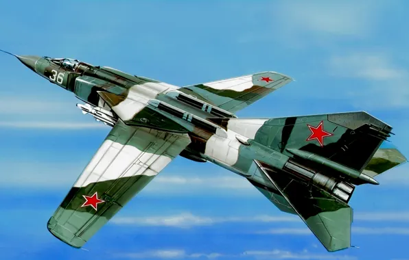Картинка war, art, painting, aviation, jet, Mikoyan-Gurevich MiG-23