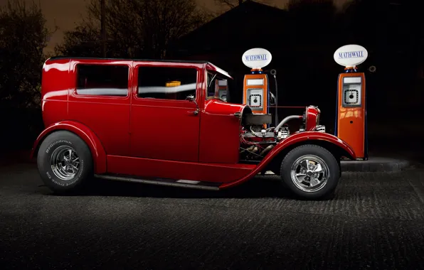 Car, форд, Hot Rod, Red Ford