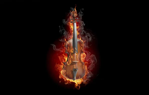 Креатив, огонь, скрипка, дым