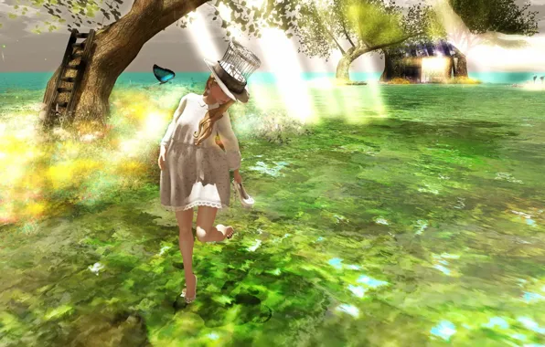 Лето, девушка, свет