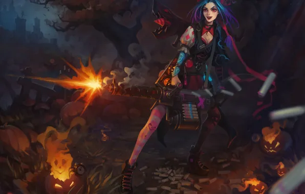 Картинка Halloween, League Of Legends, Jinx