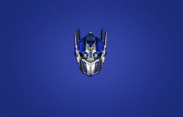 Синий, минимализм, голова, Трансформеры, Transformers, Optimus Prime, Оптимус Прайм
