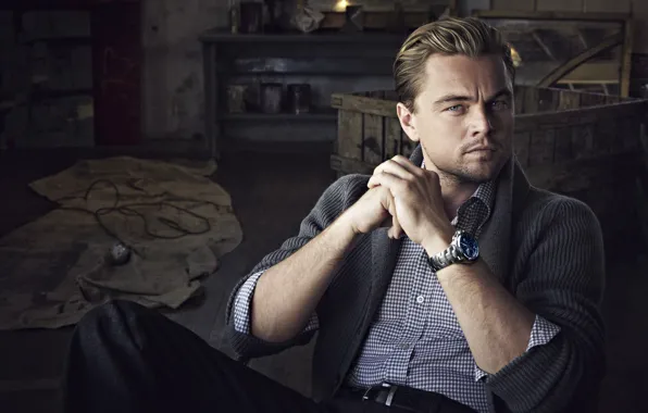 Картинка часы, мужчина, актёр, actor, свитер, Леонардо ДиКаприо, Leonardo DiCaprio, Tag Heuer