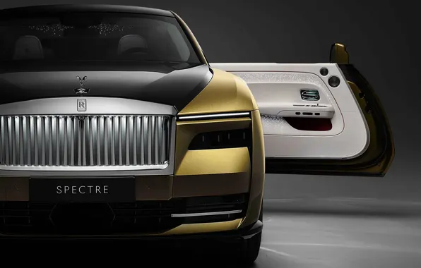 Rolls-Royce, вид спереди, роскошь, люкс, открытая дверь, электромобиль, 2023, Rolls-Royce Motor Cars