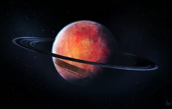 Звезды, Планета, Космос, Fantasy, Кольцо, Арт, Stars, Space