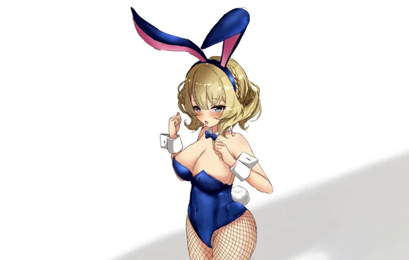 Girl, sexy, cleavage, boobs, anime, blue eyes, beautiful, short hair