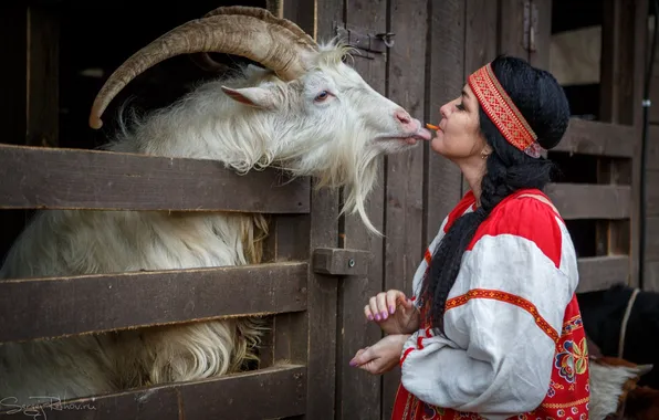 Картинка девушка, козел, фотосессия, Сергей Рехов