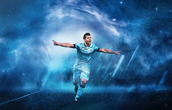 Wallpaper, sport, football, player, Sergio Aguero, Manchester City