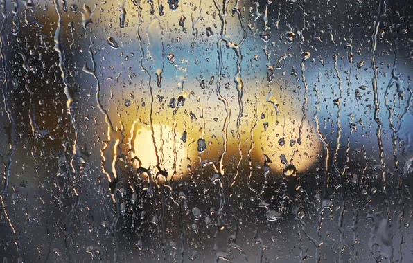 Картинка стекло, вода, капли, дождь, ливень, потоки