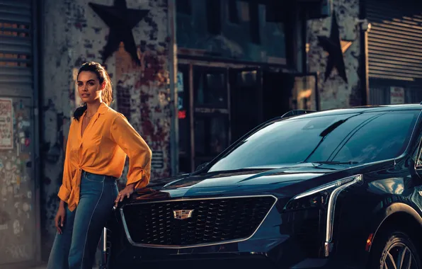 Транспорт, женщина, звезда, автомобиль, Cadillac XT4