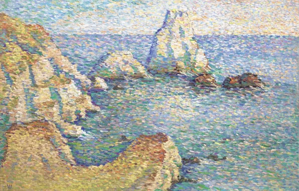 Пейзаж, картина, СКАЛЫ, 1909, пуантилизм, Вилли Шлобах, Willy Schlobach