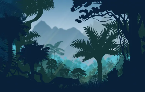 Картинка Лес, Тропики, Фон, Джунгли, Jungle, Background, Forest, Tropics