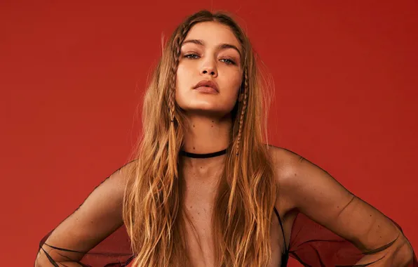 Взгляд, девушка, фон, модель, волосы, губы, красотка, Gigi Hadid