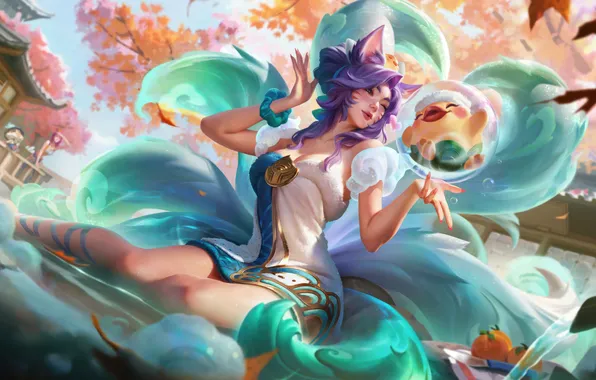 Картинка League of Legends, Ahri, Лига Легенд, video games, Riot Games, GZG, ЛОЛ, LOL