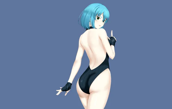 Girl, sexy, ass, green eyes, anime, beautiful, short hair, pretty