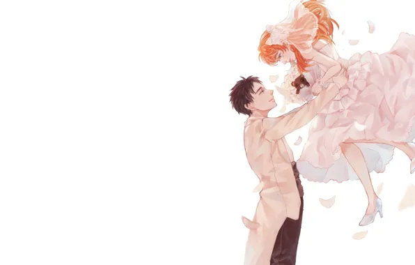 Девушка, романтика, аниме, арт, парень, двое, Gekkan Shoujo Nozaki-kun, Нозаки