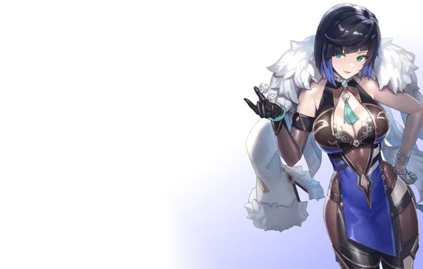 Girl, hot, sexy, blue, anime, short hair, dice, armpit