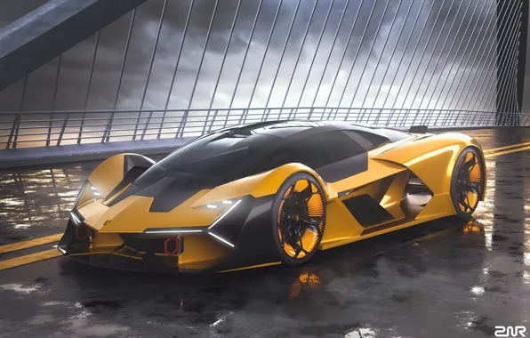 Рендеринг, Lamborghini, суперкар, Terzo Millennio