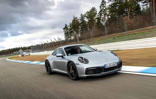 Купе, скорость, 911, Porsche, трек, Carrera 4S, 992, 2019