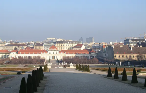 Парк, Австрия, панорама, Вена, Бельведер