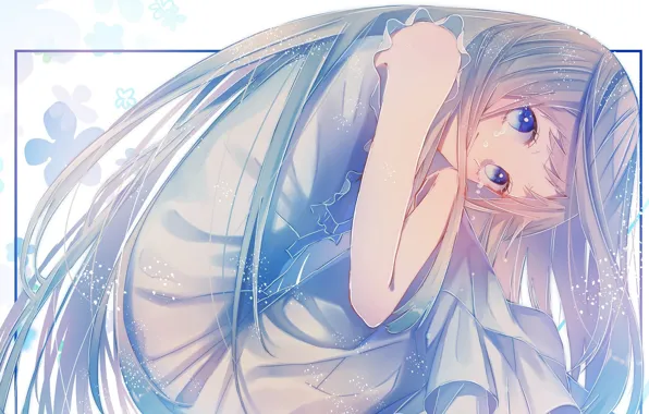 Девушка, улыбка, рамка, Невиданный Цветок, Meiko Honma