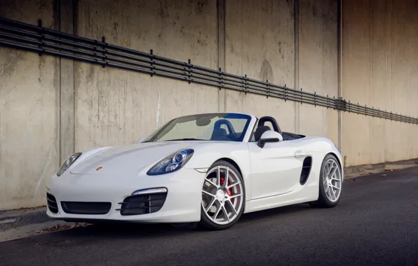 Белый, Porsche, перед, white, порше, Boxster S, 981