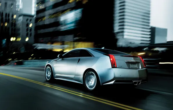 Картинка город, движение, 2011, cadillac cts coupe