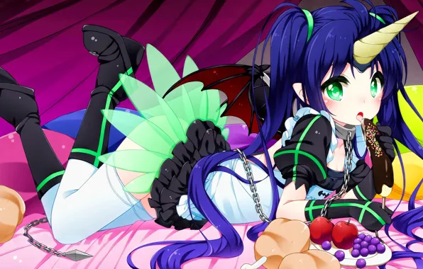 Apple, demon, game, ass, devil, anime, food, wings