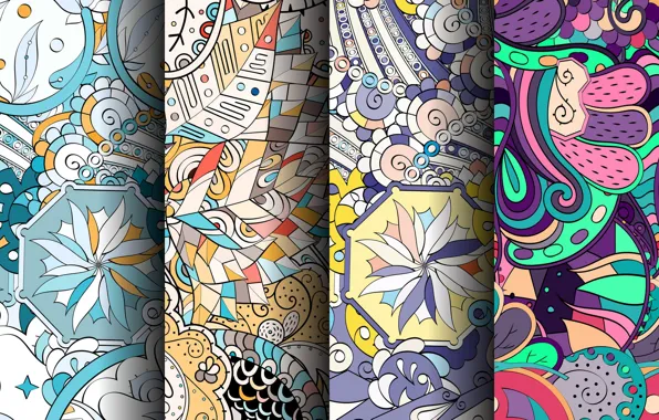 Цветы, узор, colorful, орнамент, patterns, seamless, пейсли