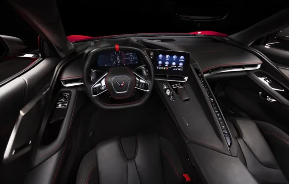 Corvette, Chevrolet, Салон, Руль, Stingray, 2020, Chevrolet Corvette ( C8 ) Stingray