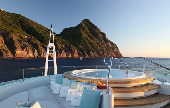 Pool, interior, mega, Luxury, deck, motor, yacht MARAYA
