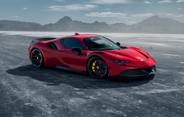 Ferrari, Red, Mountain, Side, Road, Novitec, Ferrari SF90, Ferrari SF90 Stradale