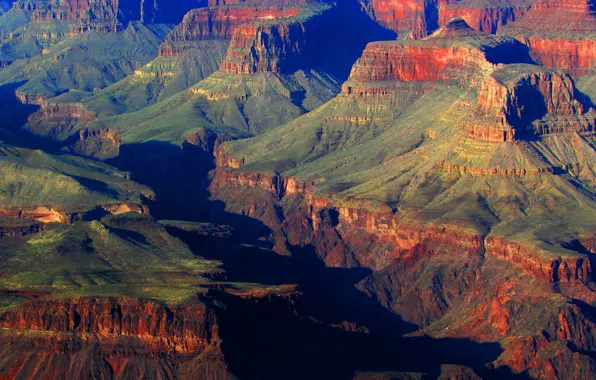 Закат, горы, скалы, каньон, Аризона, США, grand canyon national park