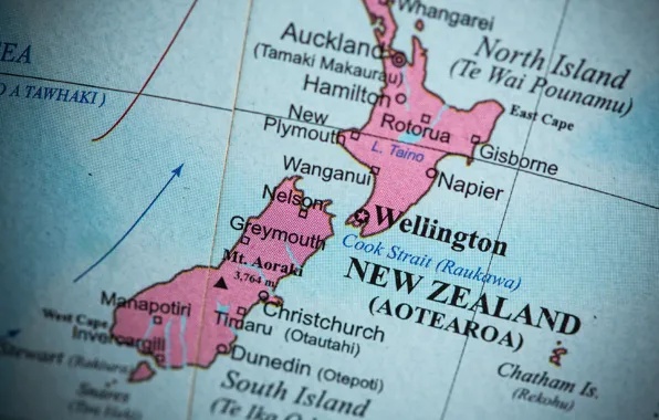 Картинка colors, New Zealand, map, oceania