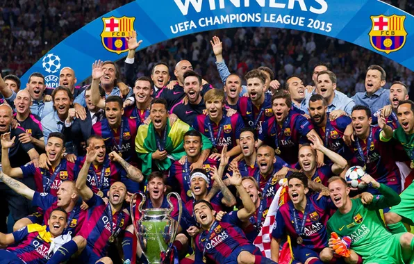 Wallpaper, sport, football, FC Barcelona, UEFA Champions League Winners