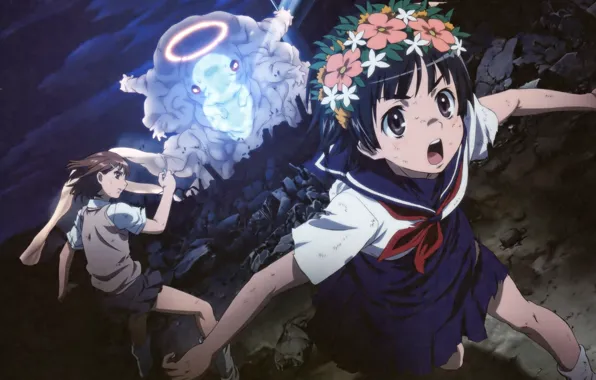 Страх, монстр, разрушение, misaka mikoto, чудовище, школьницы, венок, to aru majutsu no index