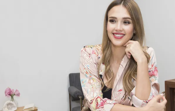 Картинка звезды, лицо, улыбка, женщина, модель, Jessica Alba, красота, актриса