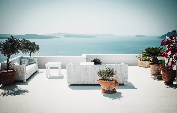Sea, paradise, Santorini, Oia, Greece, sunny, Thira, Aegean