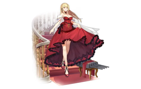Girl, sexy, cleavage, long hair, dress, boobs, anime, beautiful
