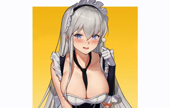 Girl, sexy, cleavage, blouse, long hair, boobs, anime, beautiful